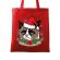 Sacosa din panza santa claws rosu