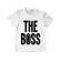 Tricou adler copil the boss alb
