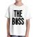 Tricou adler copil the boss alb
