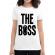 Tricou adler dama the boss alb