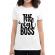 Tricou adler dama the real boss alb