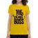 Tricou adler dama the real boss galben