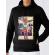 Hoodie barbat cu gluga tiger head negru