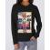 Hoodie dama cu gluga tiger head negru