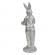 Figurina iepuras boy din polirasina argintie 13x11x33 cm