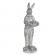 Figurina iepuras boy din polirasina argintie 13x11x33 cm