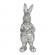 Figurina iepuras boy din polirasina argintie 6x6x13 cm