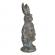 Figurina iepuras boy din polirasina argintie cu patina aurie 4x4x11 cm