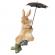 Figurine iepurasi paste cu umbrela din polirasina 10x9x19 cm
