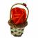 Aranjament floral cos decorativ floare, mic, portocaliu inchis