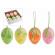 Set 12 oua decorative suspendabile din plastic multicolor 13x13x cm