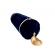 Perna decorativa cilindrica bleumarin inchis din catifea si auriu 40 cm x 18 cm Zalnok