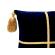 Perna decorativa patrata bleumarin inchis din catifea si auriu 42 cm x 42 cm Zalnok