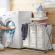 Cos pentru rufe pliabil cu 3 compartimente, 130 l,gonga® gri