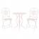 Set mobilier gradina 2 scaune pliabile si masa fier forjat alb garden Ø 60 cm x 70 h