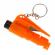 Dispozitiv tip breloc 3in1 pentru spargere geam, taiere centura, fluierat, gonga® portocaliu