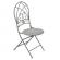 Set 2 scaune pliabile si masa fier forjat gri antichizat Ø 70 cm x 76 h / 40 cm x 40 cm x 92 h (x2)