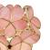 Veioza cu baza din polirasina maro si abajur din sticla roz tiffany 21 cm x 21 cm x 38 h