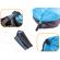 Saltea autogonflabila   lazy bag   tip sezlong, 185 x 70cm, culoare negru-albastru, pentru camping, plaja sau piscina