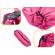Saltea autogonflabila   lazy bag   tip sezlong, 230 x 70cm, culoare roz, pentru camping, plaja sau piscina
