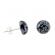 Cercei cu piatra semipretioasa obsidian fulg de nea 8 mm