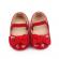 Pantofiori cu fundita, rosii din lac (marime disponibila: 3-6 luni (marimea 18