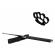 Set baston telescopic 65 cm argintiu + box negru 1 cm grosime
