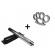 Set baston telescopic din otel, argintiu, 64 cm + box argintiu 1 cm grosime