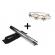 Set baston telescopic din otel, argintiu, 64 cm + box craniu argintiu