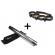 Set baston telescopic din otel, argintiu, 64 cm + box craniu negru
