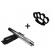 Set baston telescopic din otel, argintiu, 64 cm + box negru 0.5 cm grosime