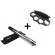 Set baston telescopic din otel, argintiu, 64 cm + box negru model 2017