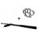 Set baston telescopic din otel, negru, 64 cm + box argintiu 0.5 cm grosime