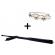 Set baston telescopic din otel, negru, 64 cm + box craniu argintiu