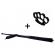 Set baston telescopic din otel, argintiu, 64 cm si box negru 0.5 cm grosime