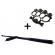 Set baston telescopic din otel, negru, 64 cm + box-rozeta craniu negru