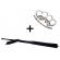 Set baston telescopic din otel, negru, 64 cm + pumnal/box craniu argintiu