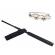 Set baston telescopic police, 49 cm + box craniu argintiu