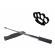 Set baston telescopic flexibil argintiu, maner cauciuc, 47 cm  +  box negru 0.5 cm grosime