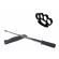 Set baston telescopic flexibil argintiu, maner cauciuc, 47 cm  +  box negru 1 cm grosime