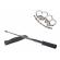 Set baston telescopic flexibil argintiu, maner cauciuc, 47 cm  +  pumnal/box craniu argintiu