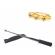 Set baston telescopic flexibil argintiu, maner cauciuc, 47 cm  + box craniu auriu