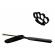 Set baston telescopic flexibil negru 47 cm +  box negru 0.5 cm grosime