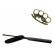 Set baston telescopic flexibil negru 47 cm +  pumnal/box crani