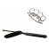 Set baston telescopic flexibil negru 47 cm +  pumnal/box craniu argintiu