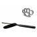 Set baston telescopic flexibil negru 47 cm + box argintiu 0.5 cm grosime