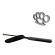 Set baston telescopic flexibil ideallstore®, negru 47 cm si box argintiu, 1 cm grosime