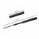 Set baston telescopic flexibil negru 47 cm + box craniu argintiu