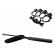 Set baston telescopic flexibil negru 47 cm + box,rozeta craniu negru