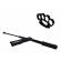 Set baston telescopic flexibil negru maner tip tonfa 47 cm +  box negru 1 cm grosime